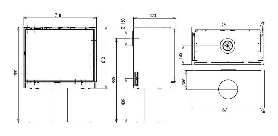 Печь камин Oranier Зива с колонной-основанием / Ziva