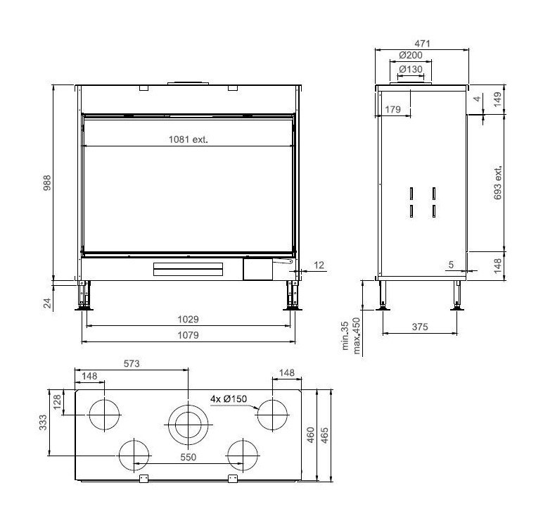 Газовый камин Тру Вижн 1150 V / True Vision 1150 V gas