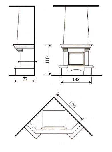 Каминная облицовка Madeira Berta 700
