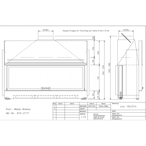 Каминная топка Schmid Lina 15551 h