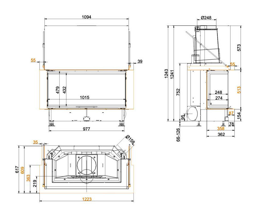 Каминная топка Brunner Panorama 51/25/101/25