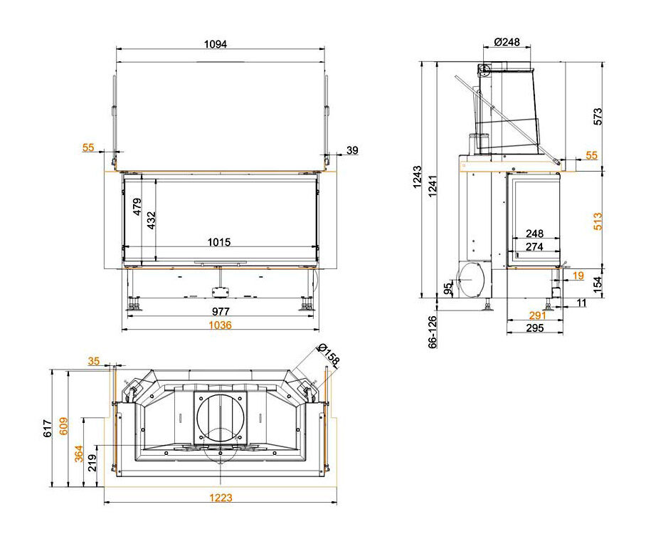 Каминная топка Brunner Panorama 51/25/101/25