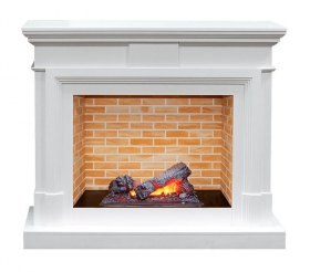Каминокомплект Coventry - Белый / Кирпич  с очагом Cassette 400 NH
