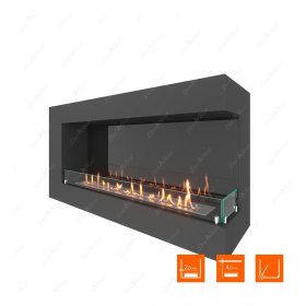 Биокамин угловой SteelHeat GRAND 1200 правый (Стекло + Стемалит)