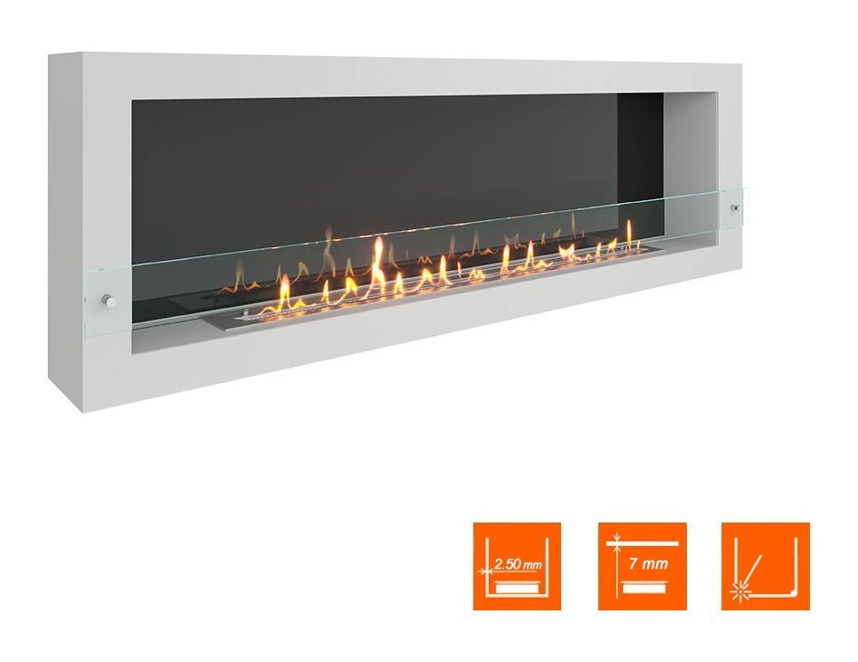 Биокамин SteelHeat WALL ONE 1700 белый (Стекло + Стемалит)