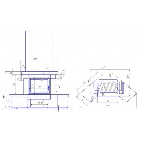 Каминная облицовка FireBird Селигер угловой (для топки Eryk 700)