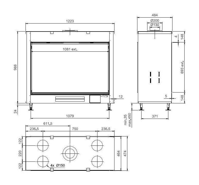 Газовый камин Тру Вижен 1150 DV / True Vision 1150 DV gas