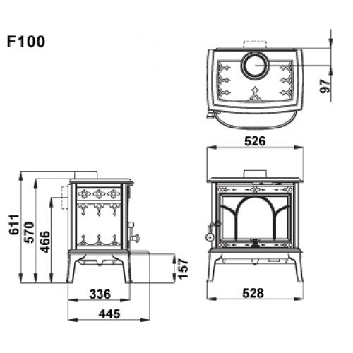 Чугунная печь камин Jotul F 100 ECO LL BP