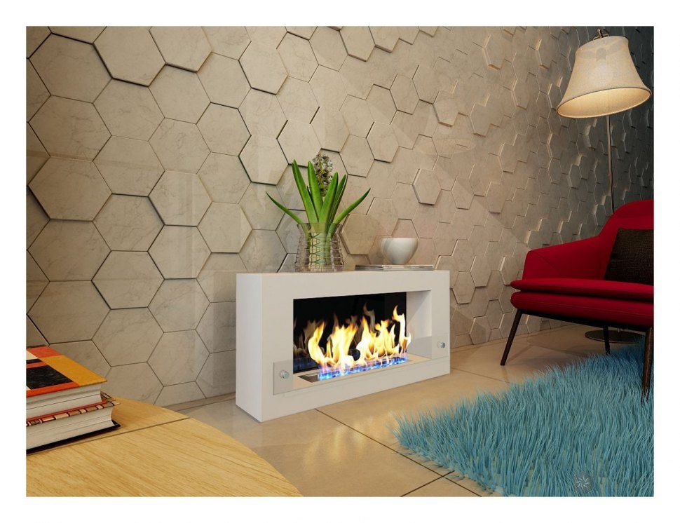 Биокамин ZeFire Constant 900 белый со стемалитом