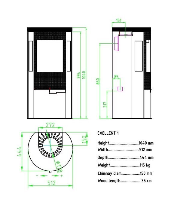 Печь камин Sveaflame Excellent 1W