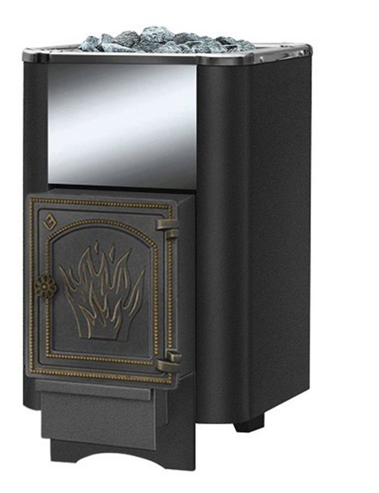 Чугунная печь для бани Везувий Сенсация 16 Антрацит (ДТ-4) без выносного тоннеля