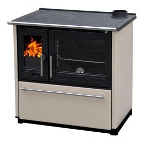 Плита PLAMEN 850 GLAS кремовая, труба справа (Plamen)