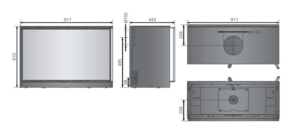 Печь камин Oranier Зива XL настенная / Ziva XL