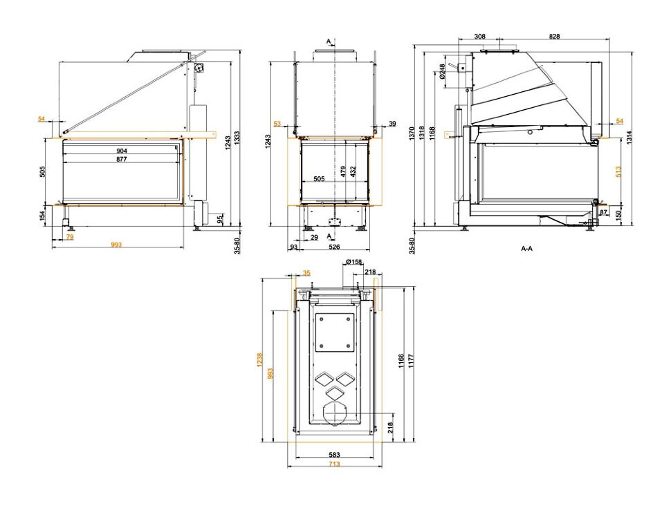 Каминная топка Brunner Panorama 51/88/50/88
