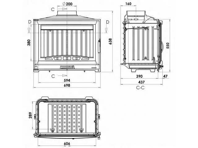 Каминная топка Chazelles D70
