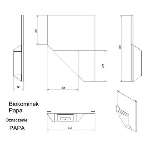 Биокамин Kratki Papa