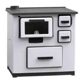 Плита SLAVONAC белая, труба слева (Plamen)