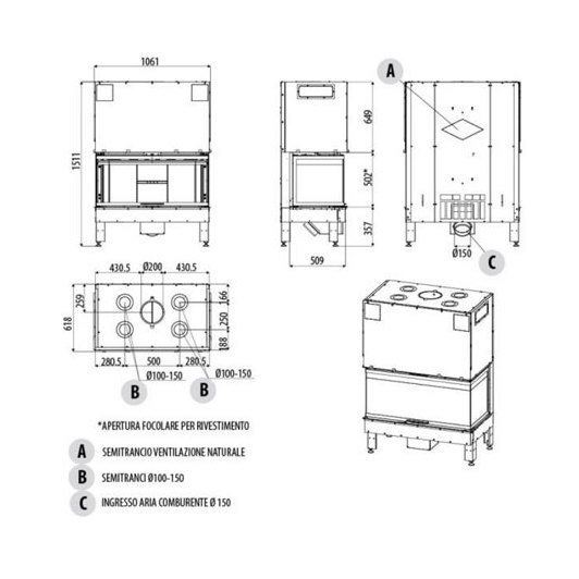 Каминная топка MCZ Plasma 95T