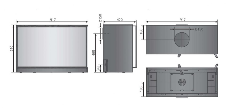 Печь камин Oranier Зива XL на ножках / Ziva XL