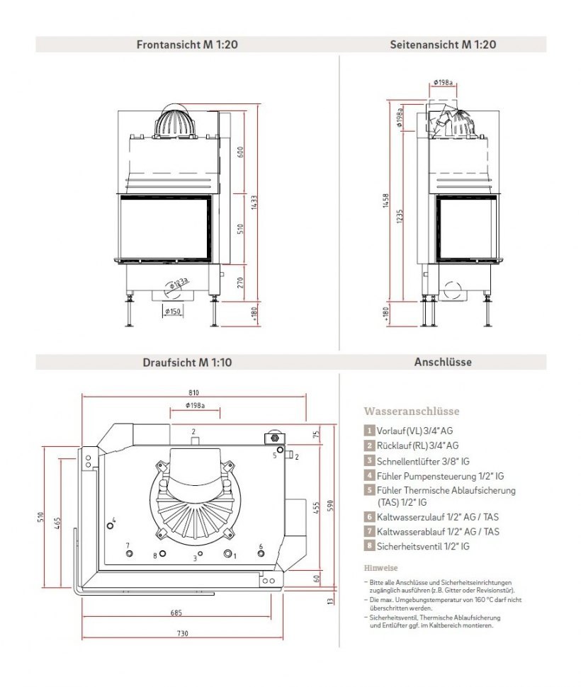 Каминная топка Schmid Ekko W L 6751 h