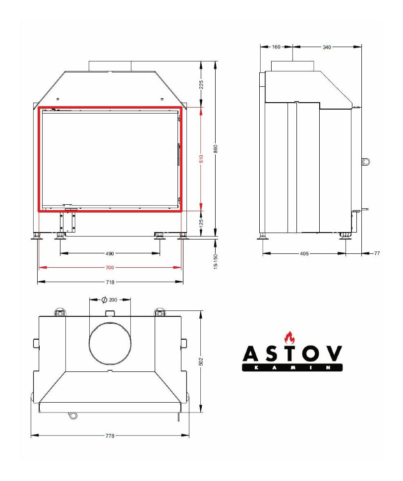 Каминная топка АСТОВ ПС 700