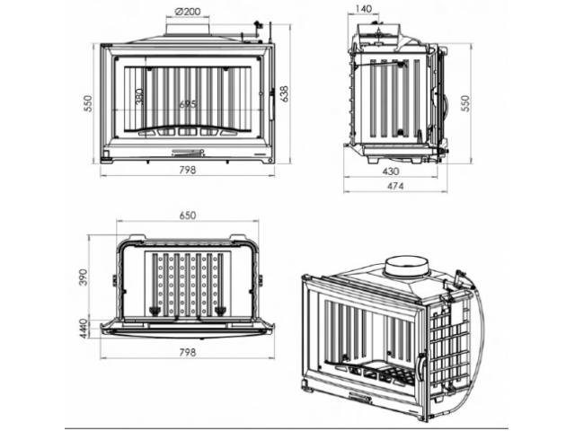Каминная топка Chazelles D80