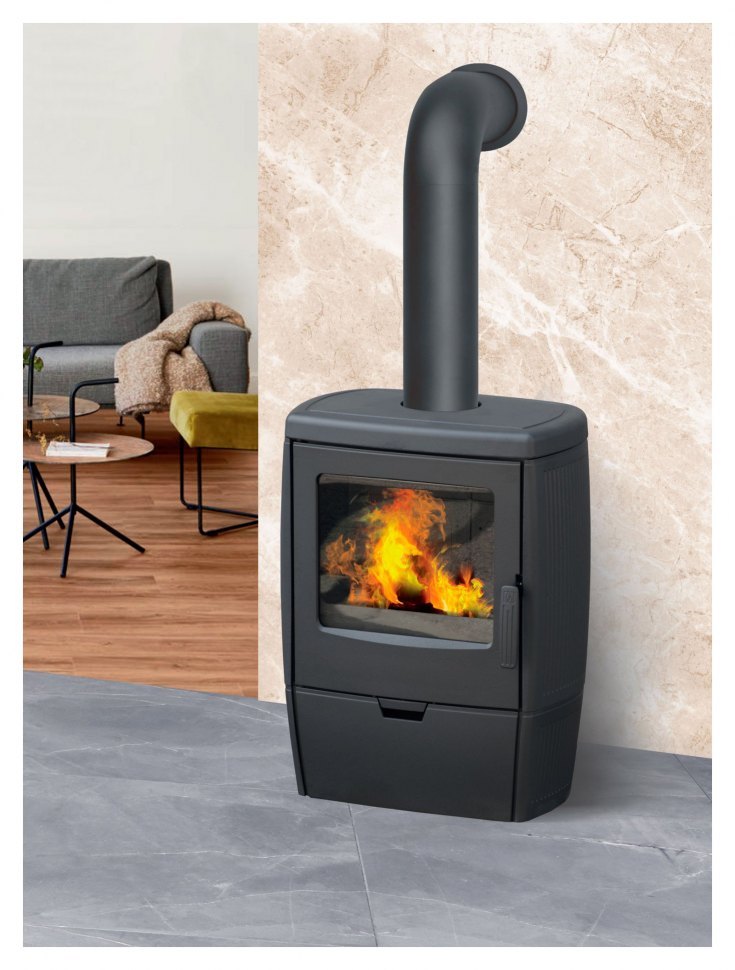 Печь ALBERTO эмалированная, серая (Plamen)