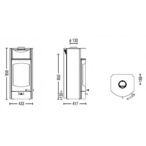 Печь-камин Austroflamm Flok (сталь/керамическая ниша)