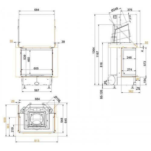Каминная топка Brunner Panorama 57/25/60/25
