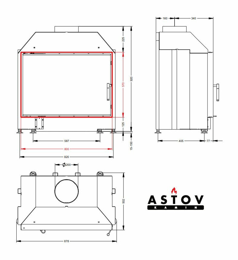 Каминная топка АСТОВ ПС 800