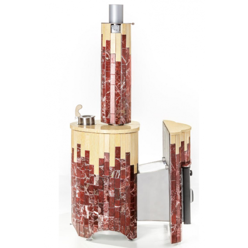 Дровяная печь для бани Ферингер Ламель Оптима Каменный цветок мрамор Россо Леванте мрамор Россо Сильвия