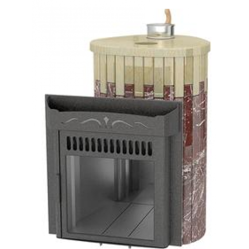 Дровяная печь для бани Ферингер Ламель Оптима Каменный цветок мрамор Россо Леванте мрамор Россо Сильвия