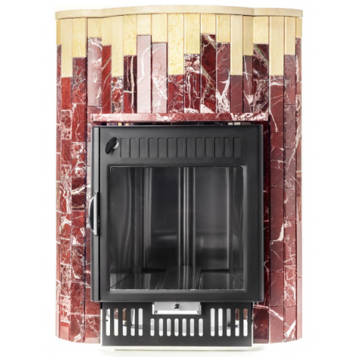 Дровяная печь для бани Ферингер Ламель Оптима Каменный цветок мрамор Россо Леванте мрамор Россо Сильвия