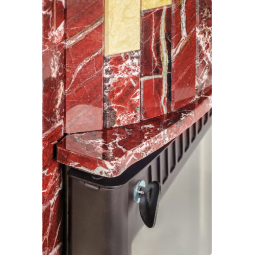 Дровяная печь для бани Ферингер Ламель Оптима Каменный цветок мрамор Россо Леванте мрамор Россо Сильвия