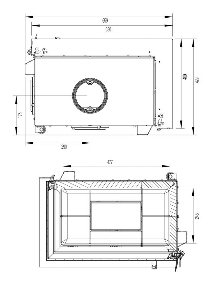 Каминная топка Austroflamm 63x40x42 K L, стекло слева