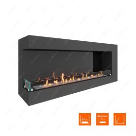 Биокамин угловой SteelHeat GRAND 1500 левый (Стекло + Стемалит)