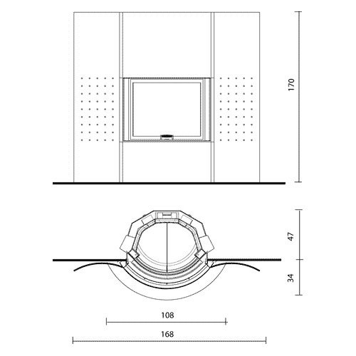Каминная облицовка EdilKamin Door, под Airfire curvo