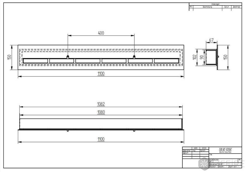 Прямоугольный контейнер ZeFire 1100 с крышкой внутри