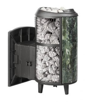 Банная печь Атмосфера L комбинированная сетка Ламель Змеевик наборный