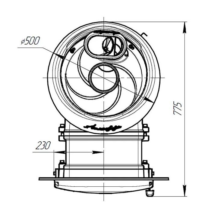 Банная печь Атмосфера L комбинированная сетка Ламель Змеевик наборный