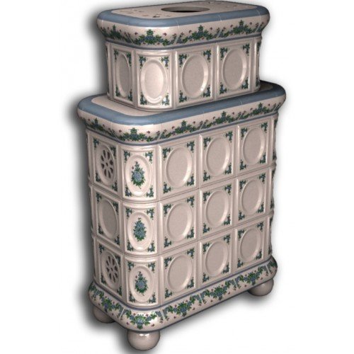 Каминная облицовка КимрПечь Медальон центральная двухъярусная Незабудки