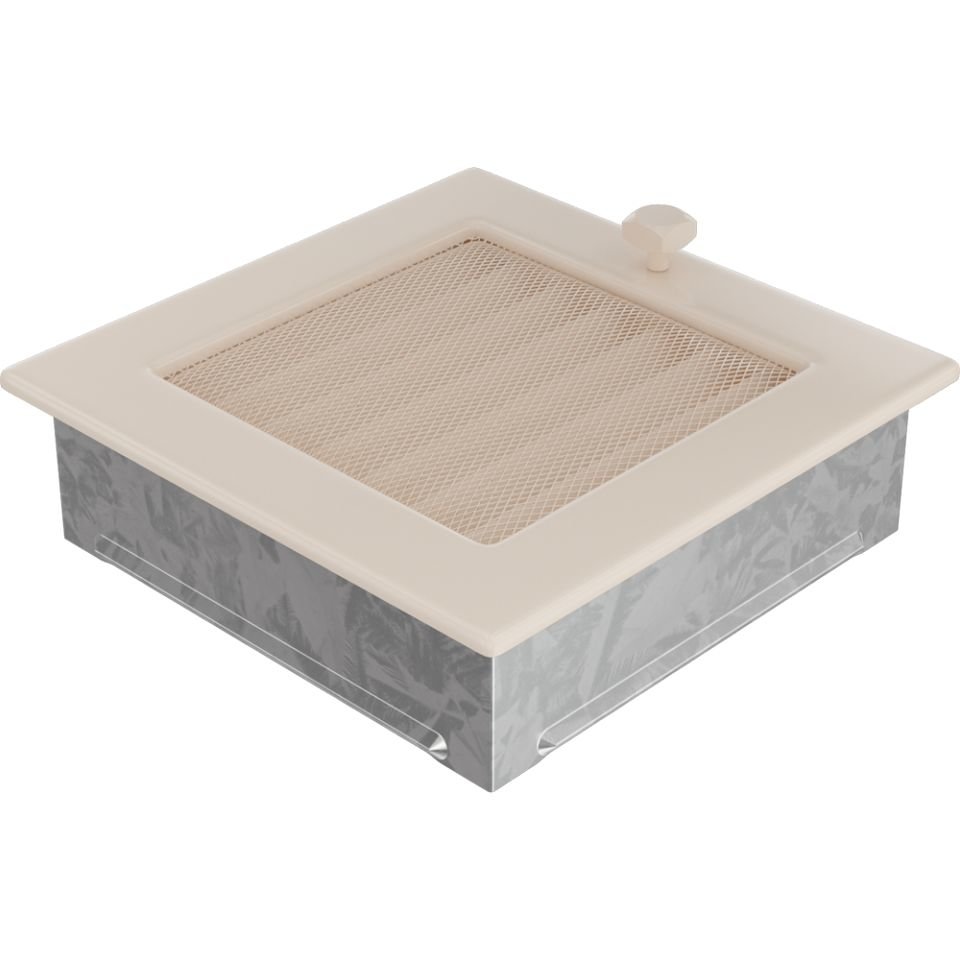 Решетка вентиляционная бежевая 17х17 с жалюзи