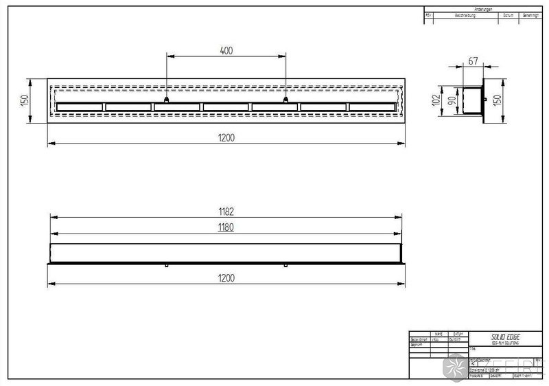 Прямоугольный контейнер ZeFire 1200 с крышкой внутри