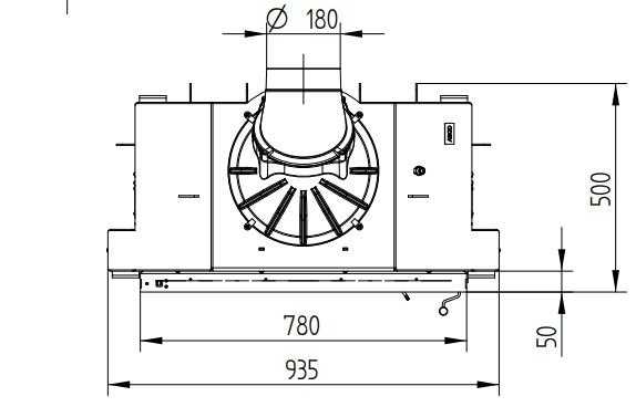 Каминная топка Hoxter Haka 78/57 Чугунный дымосборник