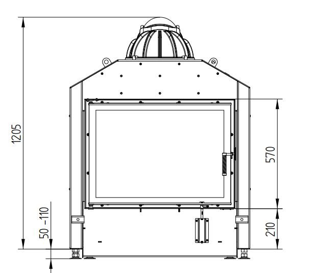 Каминная топка Hoxter Haka 78/57 Чугунный дымосборник