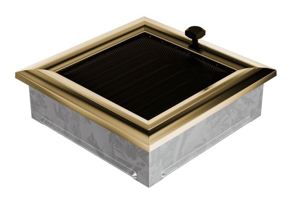 Решетка вентиляционная Оскар латунь 17х17 с жалюзи