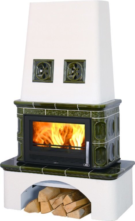 Кафельная печь-камин ABX Laponie KI (вставка Стальная) с допуском воздуха