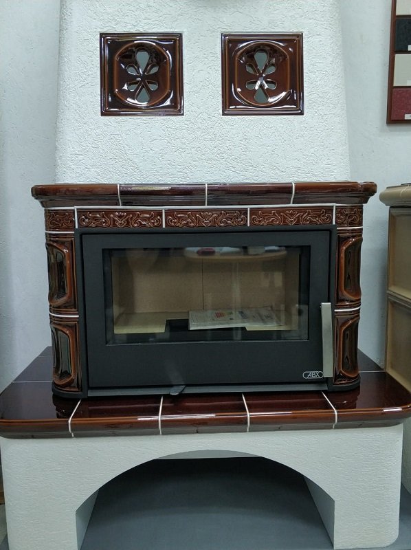 Кафельная печь-камин ABX Laponie KI (вставка Стальная) с допуском воздуха