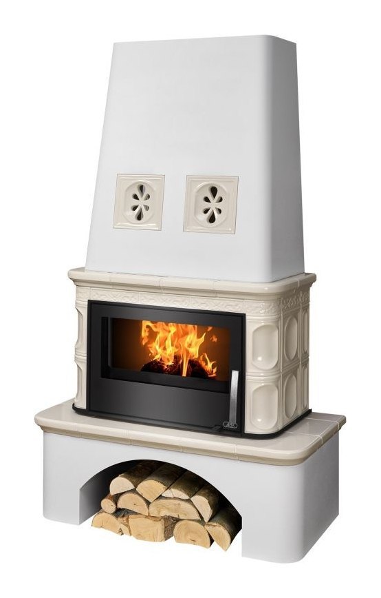 Кафельная печь-камин ABX Laponie KI (вставка Стальная) с допуском воздуха