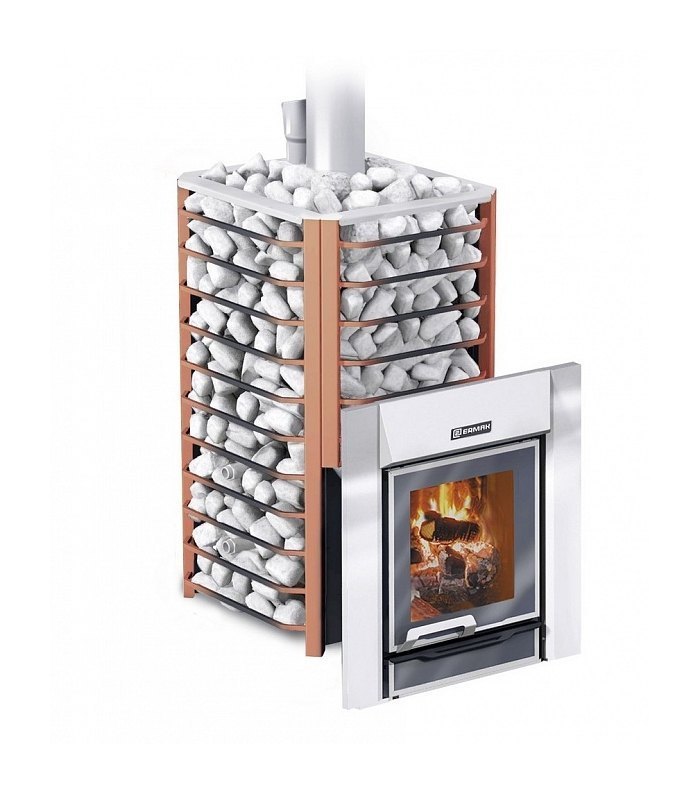 Дровяная печь для бани Ермак 30 Сетка-Люкс (Чугун)